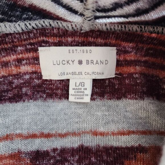 Lucky Brand Aztec multi color open front textured cardigan womens size L - Picture 5 of 6